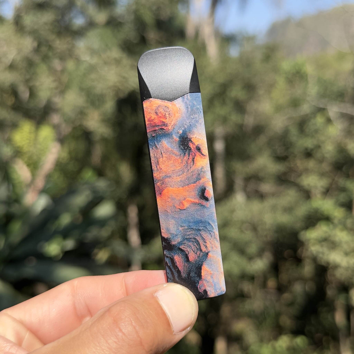 Isqueiro elétrico recarregável USB – Tye Die azul e laranja