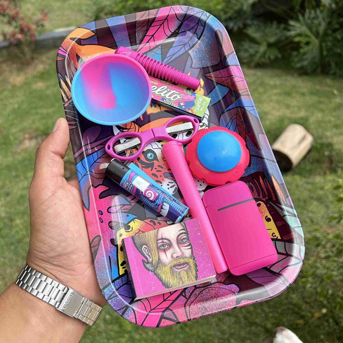 Kit Psychedelic Ounce – Bandeja Papelito metal