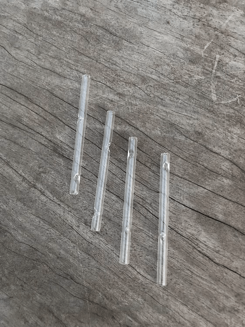 Combo 4 Piteiras de vidro 7cm 5mm