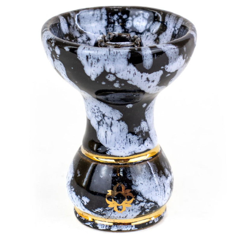 Ceramica Rosh Pequena Amazon Bowl Gold Preto e Branco Marmorizado