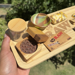 Kit Raw Roots – Bandeja de madeira