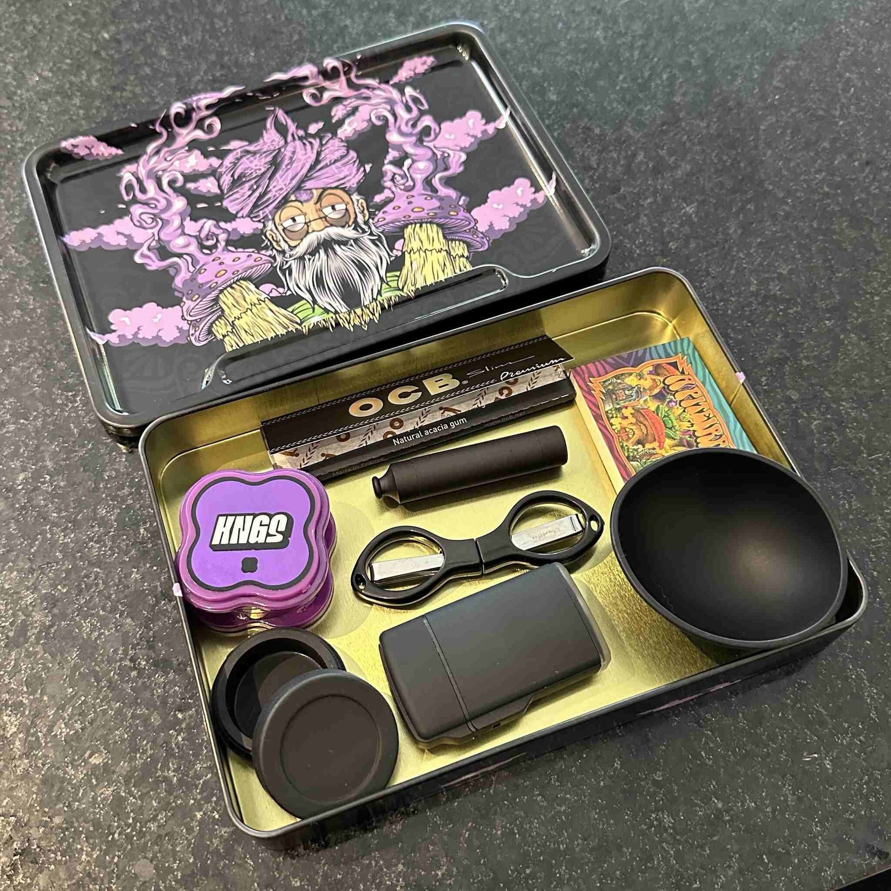 Kit Purple Mushroom – Bandeja Sadhu com tampa