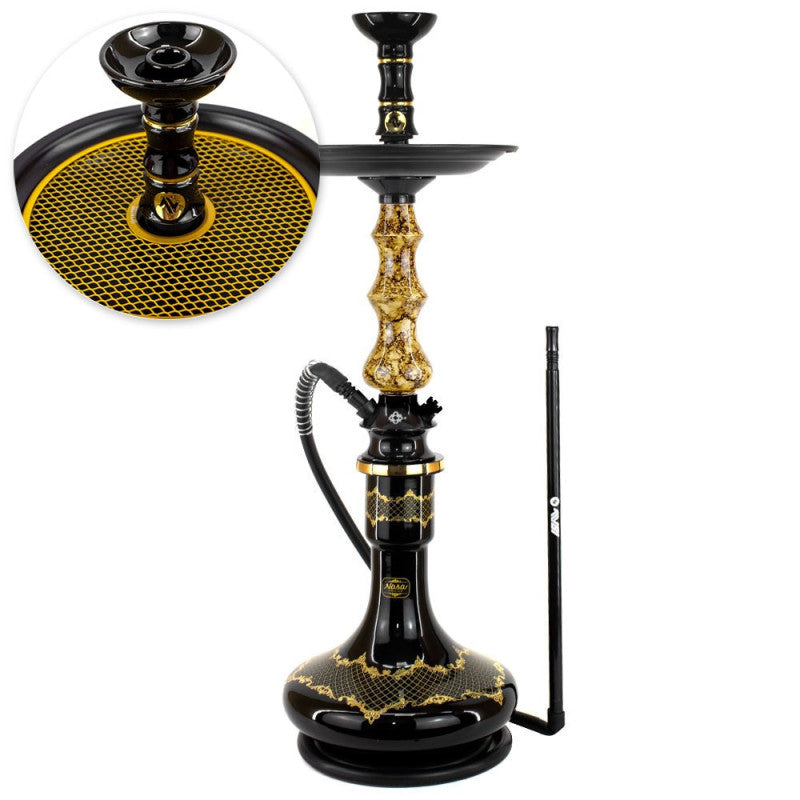Narguile Amazon Pride Piopo Metal Preto Vaso Nasa Genie 26cm Prato Komanches