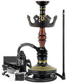 Narguile Marajah Umbrella Nano Marrom Metal Preto Vaso Brisas Prato Coroa Pequeno Rosh Alusi Take Gold Completo