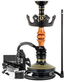 Narguile Marajah Umbrella Nano Branco Metal Dourado Vaso Brisas Prato Coroa Pequeno Rosh Alusi Take Gold Completo