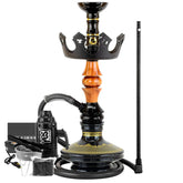 Narguile Marajah Umbrella Nano Natural Metal Preto Vaso Brisas Prato Coroa Pequeno Rosh Alusi Take Gold Completo