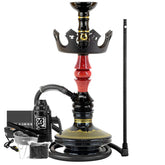 Narguile Marajah Umbrella Nano Red Metal Preto Vaso Brisas Prato Coroa Pequeno Rosh Alusi Take Gold Completo