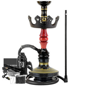 Narguile Marajah Umbrella Nano Branco Metal Dourado Vaso Brisas Prato Coroa Pequeno Rosh Alusi Take Gold Completo